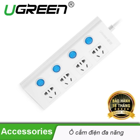 Ô cắm điện đa năng 4 cổng + Công tắc; MAX 2500W