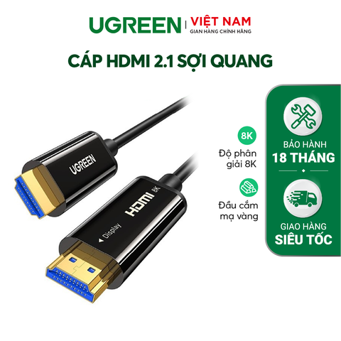 Cáp HDMI 2.1 Sợi Quang UGREEN 80409 Dài 30M Hỗ Trợ 8K@60Hz HDR, EARC Cao Cấp