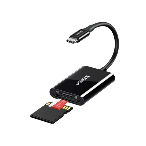 Đầu đọc thẻ TF, SD chân cắm USB-C 3.1 gen1 màu đen Ugreen (35622)