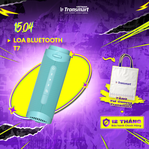 [VOUCHER 100K] Loa Bluetooth Tronsmart T7 | Công suất 30W | Chống nước IPX7 | Âm thanh siêu trầm | Bảo hành 12 tháng.