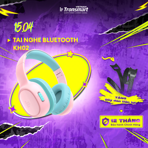 Tai nghe trẻ em Bluetooth 5.3 Tronsmart KH02 | 30 tiếng playtime | Giới hạn âm lượng an toàn | Bảo hành chính hãng 12 tháng