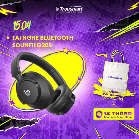 [NEW ITEM] Tai Nghe Bluetooth Tronsmart SOUNFII Q20S Chống Ồn Củ Động Lai (Hybrid ANC)| Driver 40mm | 50 Giờ | BH 12 TH