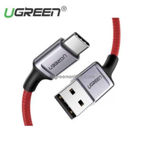 Cáp sạc, Truyền dữ liệu USB 2.0 sang Type C dài 1M 6A Màu Đỏ Ugreen 20527 US505 Hàng phân phối chính hãng