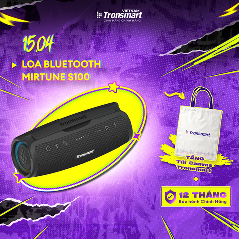[NEW ITEM] Loa Bluetooth Tronsmart MIRTUNE S100 Công Suất 50W | Bluetooth 5.3 |Chống nước IPX7| BH 12 Tháng