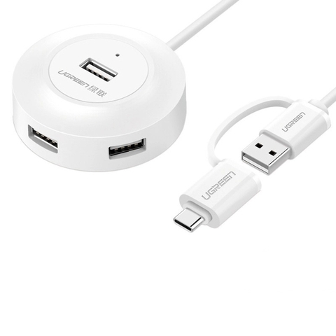 4 ports USB 2.0 Hub with Type C Adapter