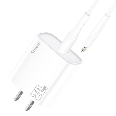 Trusmi Bộ sạc PD20W Type C kèm cáp C TO L (EU) (US)