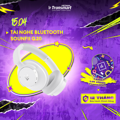 [NEW ITEM] Tai Nghe Bluetooth Tronsmart SOUNFII Q20 Chống Ồn Chủ Động | Bluetooth 5.3| Sử Dụng Đến 50h | BH 12 Tháng