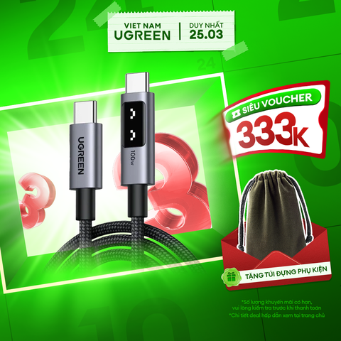 Cáp sạc USB-C sang USB-C Ugreen Uno 100W