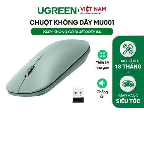 Chuột không dây UGREEN - Nút click im lặng - Chế độ tự động ngủ tiết kiệm pin, Tuổi thọ pin lên đến 18 tháng - Đen
