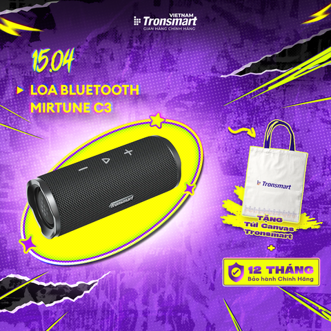 Loa Bluetooth V5.3 Tronsmart Mirtune C3 | Công Suất 24W | Playtime tới 12H | Kháng nước IPX7 | Bảo hành 12 tháng