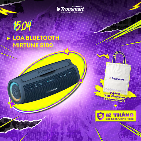 [NEW ITEM] Loa Bluetooth Tronsmart MIRTUNE S100 Công Suất 50W | Bluetooth 5.3 |Chống nước IPX7| BH 12 Tháng
