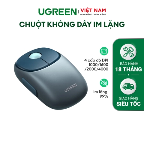 Chuột không dây 2,4G và Bluetooth dùng cho máy tính, laptop MU102 (90538) chất liệu nhựa ABS, màu xanh đen