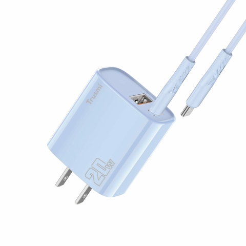 [QUÀ TẶNG KHÔNG BÁN] Củ sạc nhanh PD 20W kèm cáp Type C to Type C 20W Trusmi CH11 | 1 cổng Type C và 1 USB-A