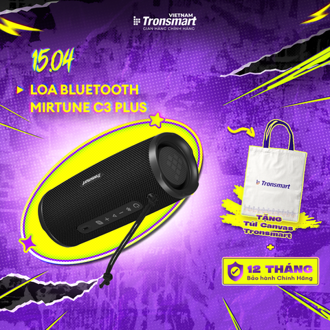 Loa Bluetooth 5.3 Tronsmart Mirtune C3 Plus | Công Suất 30W | Kháng Nước IPX7 | Playtime tới 18h | Bảo hành 12 tháng