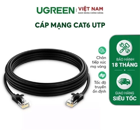 UGREEN Cat6 8-Core U/UTP Ethernet Cable 1.5m (Black)