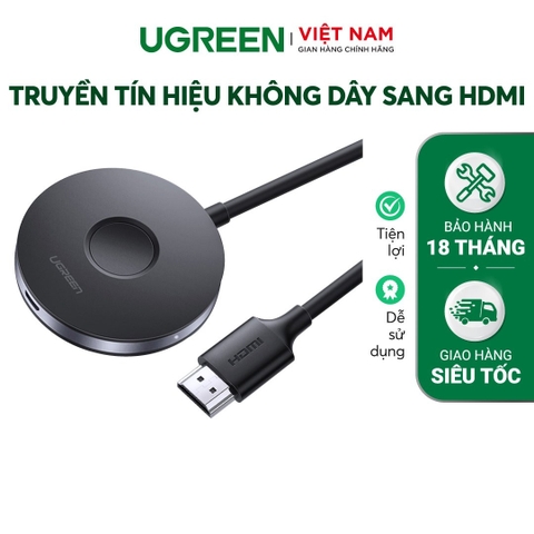Bộ truyền tín hiệu hình ảnh không dây UGREEN CM242 sang HDMI cho TV / Máy chiếu - Hỗ trợ Wifi 5Ghz hình ảnh lên đến 4K tương thích iPhone / Android