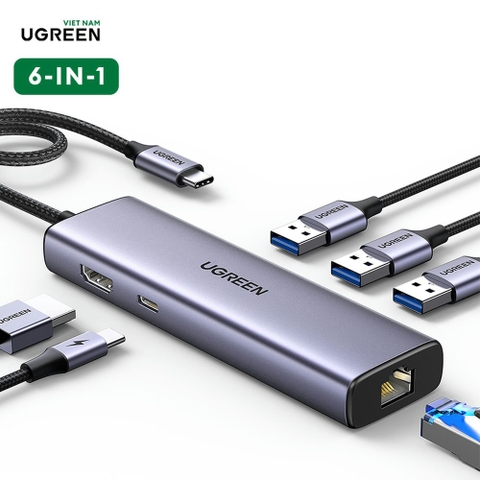 Hub chuyển đổi Type C 6 in 1 4K30Hz CM512