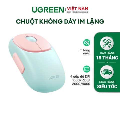 Chuột không dây 2,4G và Bluetooth dùng cho máy tính, laptop MU102 (15722) chất liệu nhựa ABS, màu xanh pha hồng