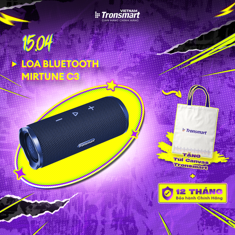 Loa Bluetooth V5.3 Tronsmart Mirtune C3 | Công Suất 24W | Playtime tới 12H | Kháng nước IPX7 | Bảo hành 12 tháng