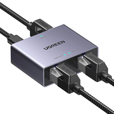 Bộ chia mạng 1 sang 2 đầu RJ45, nguồn USB-C NW301