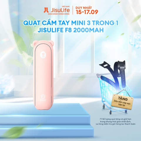 Quạt cầm tay mini 0.8W + Sạc dự phòng + Đèn pin F8