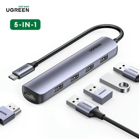 Hub Type C cho MacBook/ Laptop các thiết bị máy tính điện thoại hỗ trợ USB type C truyền âm thanh hình ảnh UGREEN - 20197