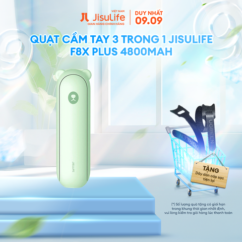 Quạt Cầm Tay 3 Trong 1 JISULIFE F8X Plus 4500mAh