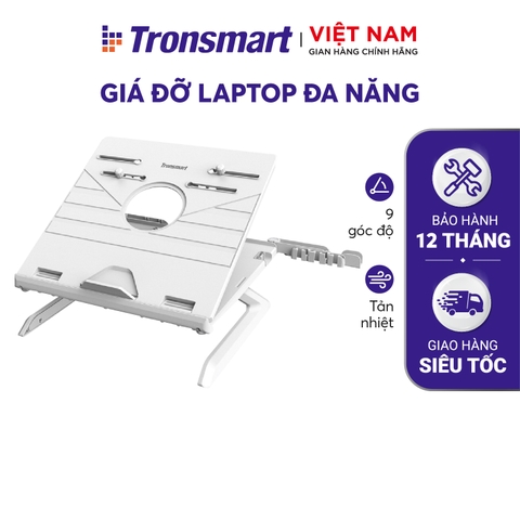 [Citibank giảm 100K đơn 500K]Giá đỡ đa năng cho laptops, notebooks, tablets 10-17 inches có thể điều chỉnh 9 cấp độ, kèm giá đỡ điện thoại, khay lưu trữ cáp Tronsmart D07 - Hàng phân phối chính hãng - Bảo hành 12 tháng