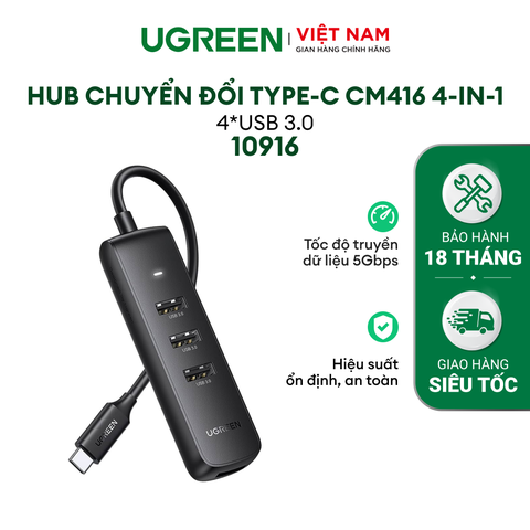 Hub mở rộng Type C ra 4 USB 3.0 0.2M CM416