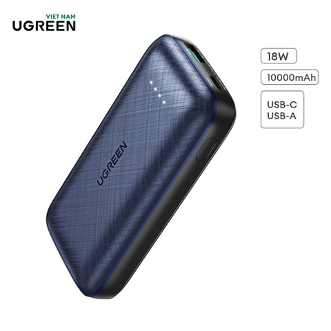 Sạc dự phòng 10000mAh UGREEN 80749 - 2 cổng sạc nhanh Type-C PD và Quick Charge 3.0 18W - Sạc nhanh cho điện thoại iPhone 12 / iPhone 11 / Samsung / Huawei / Oppo / Xiaomi /Redmi