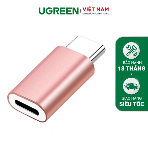 Đầu chuyển Micro USB cái sang USB-Type C đực vỏ nhôm UGREEN US189