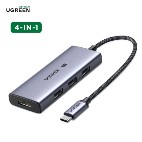 Bộ chuyển đổi USB Type C ra 3 × Usb 3.0 + Hdmi 8K 30Hz 15cm Ugreen CM500 50629