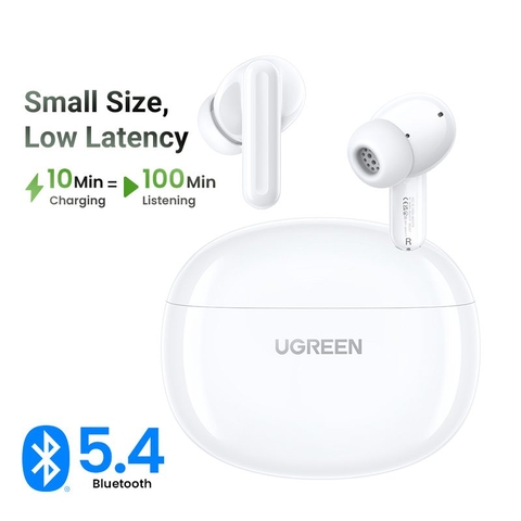 Tai nghe Bluetooth 5.4 Ugreen HiTune P3 công suất Bluetooth 10mW, dung lượng pin 508mAh màu trắng(45110) dải tần 20hz-40kHz
