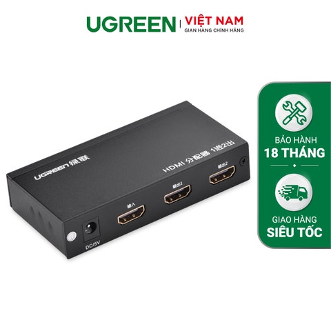 Bộ chia cổng HDMI 1 cổng ra 2 cổng Hỗ trợ full HD UGREEN 40201 - Hãng phân phối chính thức