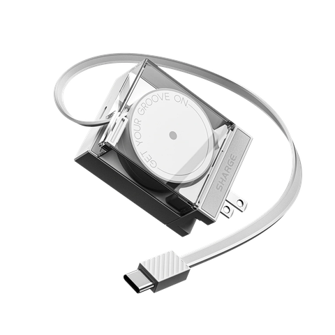 Sạc 2 cổng USB-C Sharge 65W model: S4U công nghệ GaN hỗ trợ PD3.0/AFC/PPS/QC3.0+ có dây rút USB-C 70cm