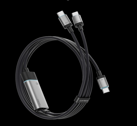 Cáp bện CUKTECH Type-C sang 2 Type-C 5A 100W 1,35m C2C515