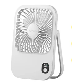 Quạt để bàn tích điện mini Yoobao F01 5000/10000mAh | Công suất 3W | 3 cấp độ gió tùy chỉnh | Màn hình LED | BH 12 tháng