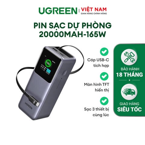UGREEN Fast Charging Power Bank 20000mAh/130W 25000mAh/200W 12000mAh/100w