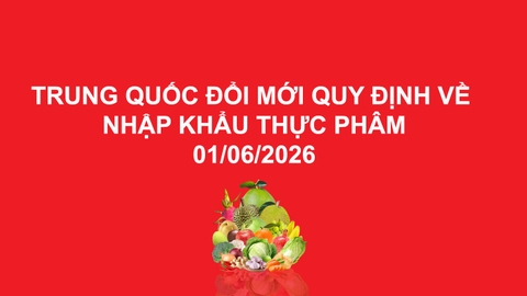 TRUNG QUỐC ĐỔI MỚI QUY ĐỊNH VỀ NHẬP KHẨU THỰC PHÂM 01/06/2026