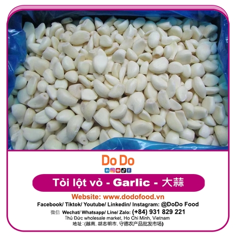 Frozen Peeled Garlic Vietnam