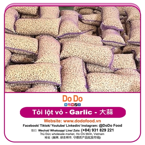Frozen Peeled Garlic Vietnam