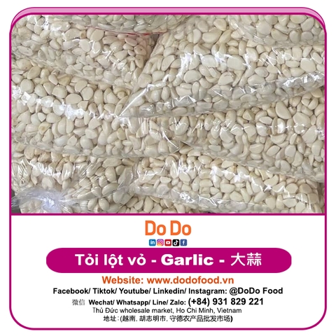 Frozen Peeled Garlic Vietnam