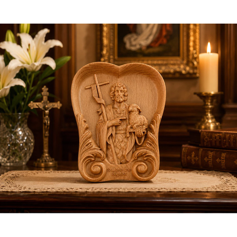 Phù điêu hình tim Thánh Gioan Tẩy Giả ( St. John the Baptist)