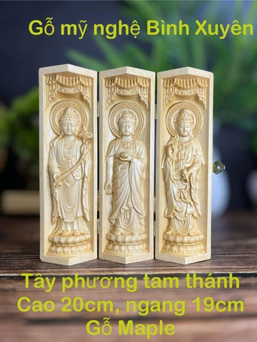 BỘ TƯỢNG TÂY PHƯƠNG TAM THÁNH 20CM, GỖ MAPLE