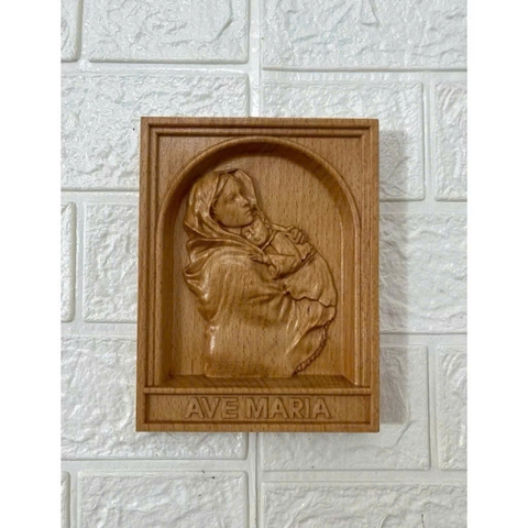 PHÙ ĐIÊU TREO TƯỜNG ĐỨC MẸ BẾ CHÚA (Virgin Mary – Mother of God with the Child Jesus)