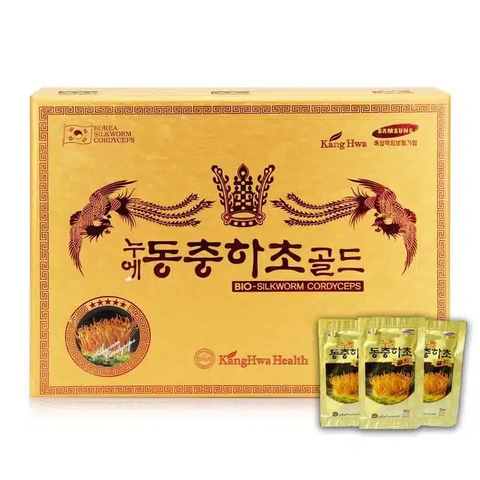 Nước đông trùng hạ thảo hộp gỗ vàng 60 gói – KANGWHA