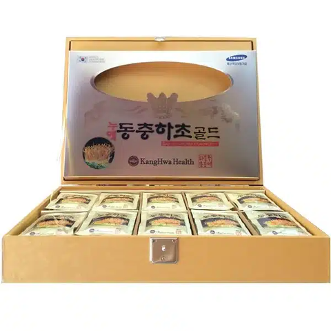 Nước đông trùng hạ thảo hộp gỗ vàng 60 gói – KANGWHA