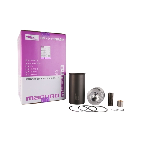Bộ hơi comple Komatsu S4D95-6 thương hiệu Maguro – piston Alfin STD 95 mm – dùng cho máy xúc Komatsu PC120-6 – gồm ống lót xi-lanh, piston, xéc-măng, chốt piston và bạc đầu nhỏ