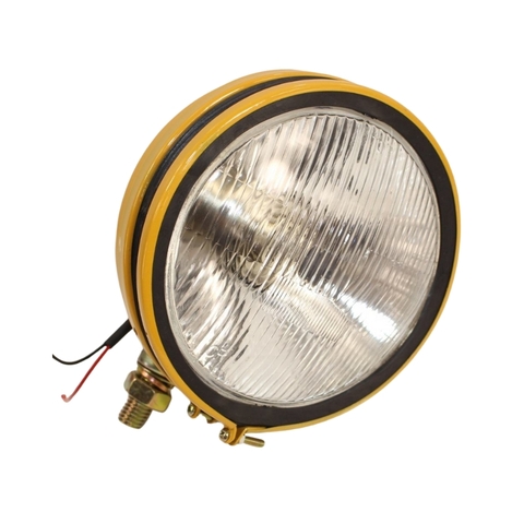 Đèn pha ca-bin thay bóng H4 – Đế sắt (12V/24V) dùng cho máy xúc Komatsu, Kobelco, CAT, Hyundai, Doosan