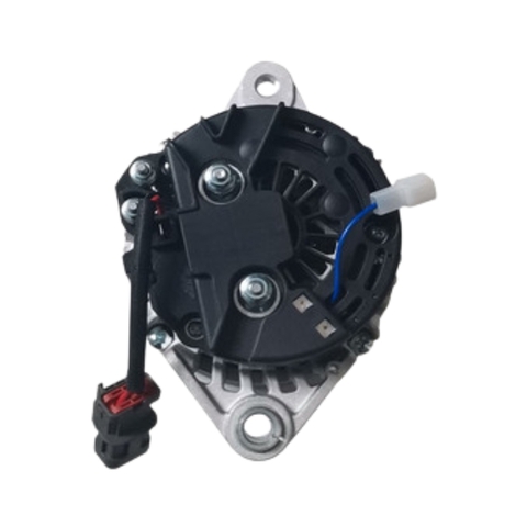 Máy phát điện Kobelco SK200-5 động cơ 6D14 6D34 28V 80A puly đôi Ø87mm dây lệch - Thương hiệu KST